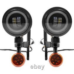 Support de Feu de Brouillard Clignotant LED pour Harley Street Glide Road King 1994-À Présent