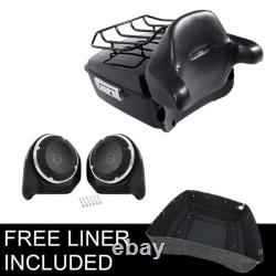 Support de coffre King avec haut-parleurs et dossier compatible avec Harley Road King Street Glide 14-25