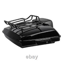 Support de dossier et porte-bagages pour coffre noir pour Harley Road King Street Glide 2014-23