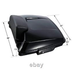 Support de dossier et porte-bagages pour coffre noir pour Harley Road King Street Glide 2014-23