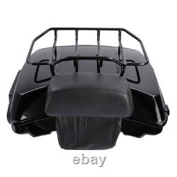 Support de dossier et porte-bagages pour coffre noir pour Harley Road King Street Glide 2014-23