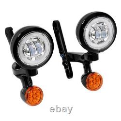 Support de feu de brouillard à LED avec clignotant pour Harley Road King Street Glide 1994-UP