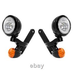 Support de feu de brouillard à LED avec clignotant pour Harley Road King Street Glide 1994-UP