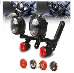 Support de feux antibrouillard à spot avec clignotant, compatible avec Harley Street Glide Road King 94-24