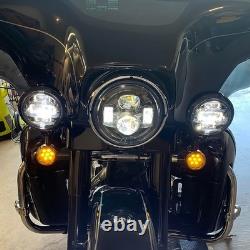 Support de feux antibrouillard à spot avec clignotant, compatible avec Harley Street Glide Road King 94-24