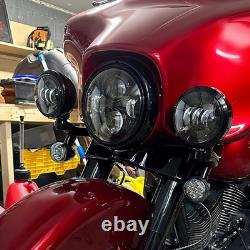 Support de feux antibrouillard à spot avec clignotant, compatible avec Harley Street Glide Road King 94-24