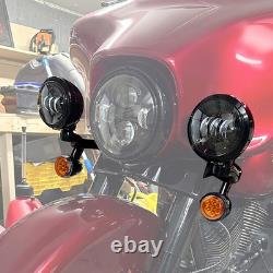 Support de feux antibrouillard à spot avec clignotant, compatible avec Harley Street Glide Road King 94-24