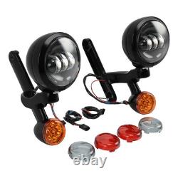 Support de feux antibrouillard à spot avec clignotant, compatible avec Harley Street Glide Road King 94-24