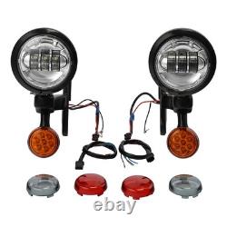 Support de feux antibrouillard à spot avec clignotant, compatible avec Harley Street Glide Road King 94-24