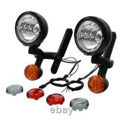 Support de feux antibrouillard à spot avec clignotant, compatible avec Harley Street Glide Road King 94-24