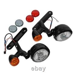 Support de feux antibrouillard à spot avec clignotant, compatible avec Harley Street Glide Road King 94-24