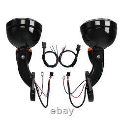 Support de feux antibrouillard à spot avec clignotant, compatible avec Harley Street Glide Road King 94-24