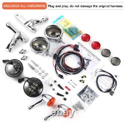 Supports de phares antibrouillard chromés de 4,5'' pour Harley Road King/Touring/Street Glide