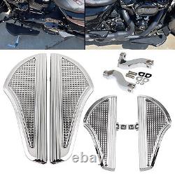 Supports de repose-pieds avant et arrière en chrome pour Harley Road King et Street Glide