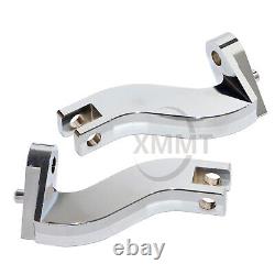 Supports de repose-pieds avant et arrière en chrome pour Harley Road King et Street Glide