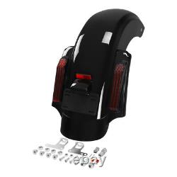 Système LED de garde-boue arrière compatible avec Harley Touring Road King Street Glide 14-24 Noir
