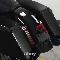 Système LED de garde-boue arrière compatible avec Harley Touring Road King Street Glide 14-24 Noir