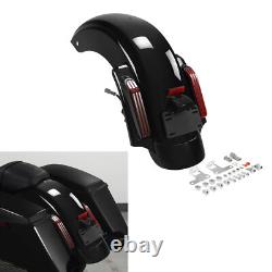 Système LED de garde-boue arrière compatible avec Harley Touring Road King Street Glide 14-24 Noir
