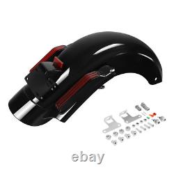 Système LED de garde-boue arrière compatible avec Harley Touring Road King Street Glide 14-24 Noir