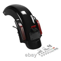 Système LED de garde-boue arrière compatible avec Harley Touring Road King Street Glide 14-24 Noir