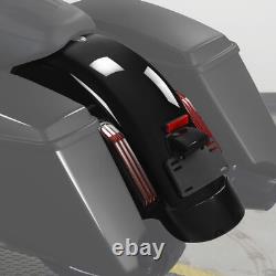 Système LED de garde-boue arrière compatible avec Harley Touring Road King Street Glide 14-24 Noir