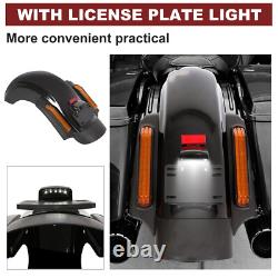 Système de garde-boue arrière LED de style CVO noir pour Harley Road King Street Glide 14-Up