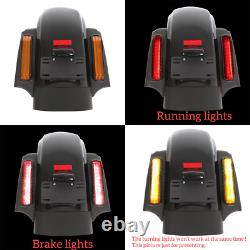 Système de garde-boue arrière LED de style CVO noir pour Harley Road King Street Glide 14-Up