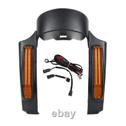 Système de garde-boue arrière LED de style CVO noir pour Harley Road King Street Glide 14-Up