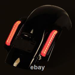 Système de garde-boue arrière LED de style CVO noir pour Harley Road King Street Glide 14-Up