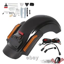 Système de garde-boue arrière LED de style CVO noir pour Harley Road King Street Glide 14-Up
