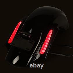 Système de garde-boue arrière LED style CVO noir pour Harley Road King Street Glide 09-13