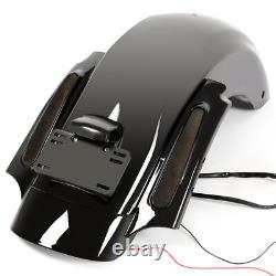 Système de garde-boue arrière LED style CVO noir pour Harley Road King Street Glide 09-13