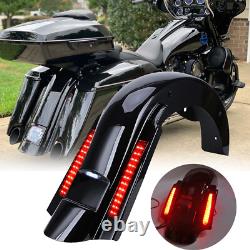 Système de garde-boue arrière style CVO avec LED pour Touring 1993-2008 Road King Street Glide