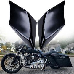 VIVID Noir Étranglé Couvertures Latérales Convient Pour Harley Touring Road King Street Glide