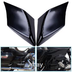 VIVID Noir Étranglé Couvertures Latérales Convient Pour Harley Touring Road King Street Glide