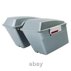 Valise rigide avec sacoches et chrome pour Road King, Street Glide, Road Glide 94-13 argent