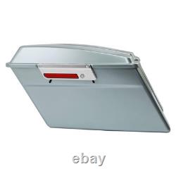 Valise rigide avec sacoches et chrome pour Road King, Street Glide, Road Glide 94-13 argent