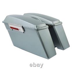 Valise rigide avec sacoches et chrome pour Road King, Street Glide, Road Glide 94-13 argent