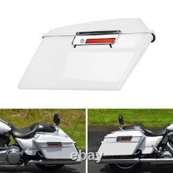 Valises rigides blanches avec loquets chromés pour Road King Street Glide 1994-2013